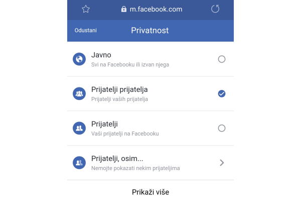 Kako sakriti Facebook status od određenih osoba
